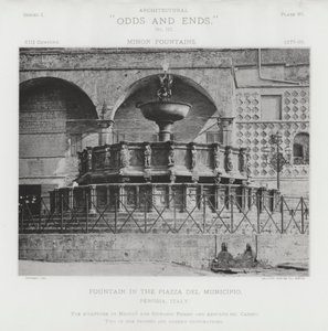 Fuente en la Piazza Del Municipio, Perugia, Italia de American Photographer (after)