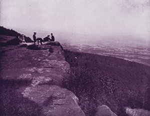 Vista desde la cima de las Montañas Blancas, New Hampshire (foto en blanco y negro)