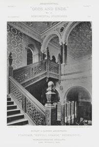 Escalera, "Hewell Grange," Bromsgrove, Worcestershire, Inglaterra de American Photographer (after)