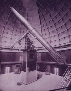 El gran telescopio, en el Observatorio Lick (foto en b/n) de American Photographer (after)