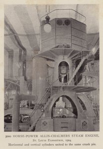 Máquina de vapor Allis-Chalmers de 5000 caballos de potencia, Exposición de San Luis de American Photographer