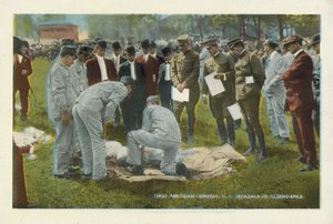 Minería del carbón estadounidense: Concurso de equipos de primeros auxilios, asistencia de funcionarios estadounidenses (foto en color) de American Photographer