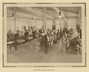 Amoskeag Manufacturing Company: Burling Room, Worsted (foto b/n) de American Photographer