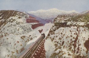 Cajon Pass, en la cumbre de la Cordillera de la Costa, California (foto coloreada) de American Photographer