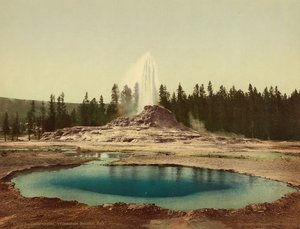 Géiser del Castillo, Parque Nacional Yellowstone, c.1898 (fotochrom) de American Photographer