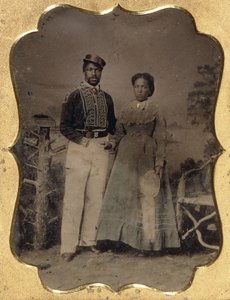 Bombero y novia, c.1860 de American Photographer