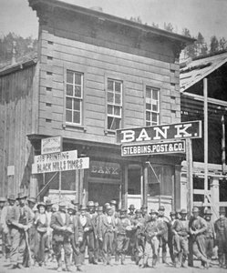 Mineros de oro en Deadwood City, Dakota del Sur, c.1877 de American Photographer