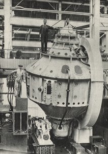 Estabilizador giroscópico del transatlántico italiano Conte di Savoia (foto b/n) de American Photographer
