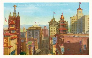 Vista de California Street desde Chinatown, San Francisco, California (foto en color) de American Photographer