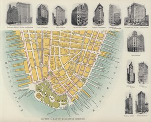 Mapa del distrito de Manhattan (fotografía en blanco y negro)