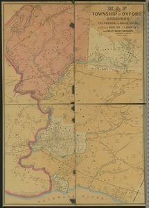 Mapa del Municipio de Oxford, Boroughs de Frankford y Bridesburg con partes de Bristol, N. Liberties y Cheltenham Townships, 1849
