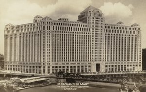 Merchandise Mart, el edificio más grande del mundo, Chicago, Illinois, EE.UU. (foto en blanco y negro) de American Photographer