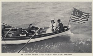 El Sr. y la Sra. George Gould yendo a su yate Atalanta de American Photographer