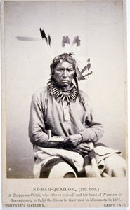 NE-BAH-QUAH-OM, Gran Perro, Jefe Chippewa, ofrecido para luchar contra los Sioux en Minnesota de American Photographer