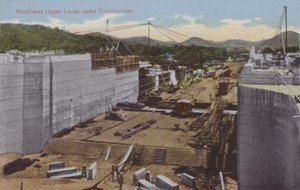 Canal de Panamá, esclusas superiores de Miraflores en construcción (foto en color) de American Photographer