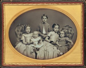 Retrato de cinco niños,c. 1850 (foto) de American Photographer