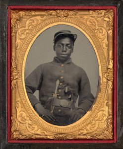 Retrato de un soldado,c. 1863 (foto) de American Photographer