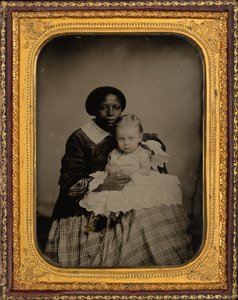 Retrato de mujer y niño,c. 1860 (foto) de American Photographer
