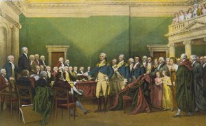 Dimisión del General Washington, Anápolis, 23 de diciembre de 1783 (foto en color) de American Photographer