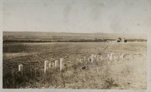 Escena en el campo de batalla de Custer