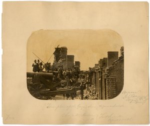 Soldados después de la evacuación de las fuerzas de la Unión derrotadas, Batalla de Fort Sumter, 1861 de American Photographer