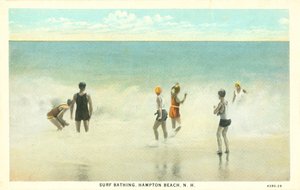 Baño de surf, Hampton Beach, New Hampshire, c 1920 (foto en color) de American Photographer