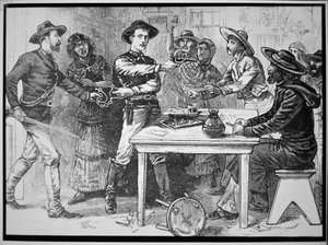 Rangers de Texas arrestando a un forajido mexicano, c.1880