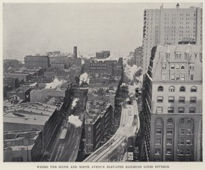 Donde las Líneas Elevadas del Ferrocarril de la Sexta y Novena Avenida Divergen de American Photographer