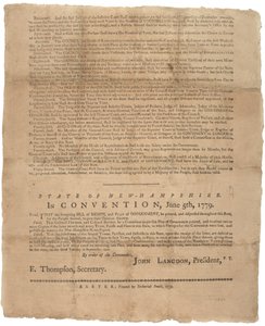 Una Declaración de Derechos, y una súplica de gobierno para el Estado de New Hampshire, 1779 de American School