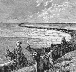 Un sendero en las Grandes Llanuras, ilustración de 