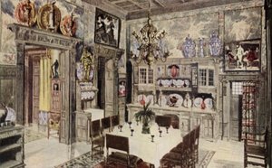 Un modelo de comedor alemán (litografia en color) de American School