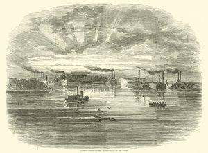 Flota del Almirante Porter en la desembocadura del Yazoo, diciembre 1862 de American School