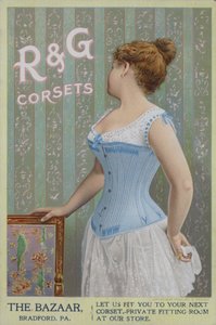 Anuncio de corsés de mujer R  G (cromolito)