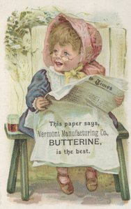 Anuncio de Butterine de Vermont Manufacturing Co., c.1880 de American School