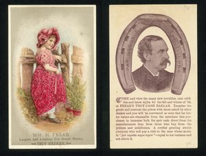 Anuncio para el Bazar de Efectivo de William H Frear en Troy