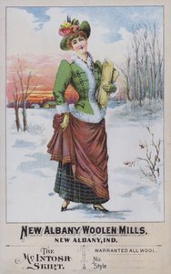 Anuncio de la Falda McIntosh, de New Albany Woolen Mills, Indiana, EE.UU. de American School