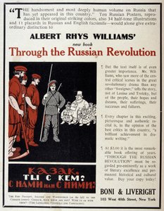 Publicidad para la venta del libro "La Revolución Rusa" de Albert Rhys Williams en una revista americana de American School