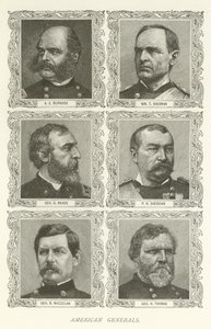 Generales Americanos, A E Burnside, William T Sherman, George G Meade, P H Sheridan, George B McClellan, George H Thomas