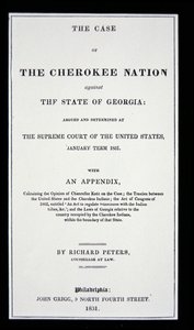 Folleto anti-remoción, por la Nación Cherokee, en respuesta a la expulsión forzada de los indios de su tierra natal de American School