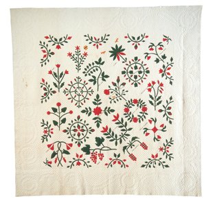 Colcha de Álbum Botánico de Jardín Aplicada y Bordada de American School