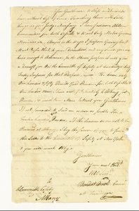 Arnold Benedict (1741-1801) General, Ejército Continental, Traidor. Carta autógrafa firmada ("Benedict Arnold Commr. at Ticonderoga") al Comité de Seguridad de Albany, Ticonderoga, 22 de mayo de 1775 (pluma y tinta sobre papel). de American School