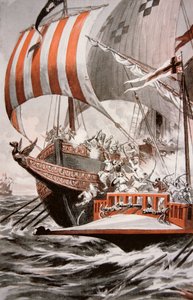 Arouji, hermano de Barbarroja, ataca los galeones del tesoro del Papa Julio II, en 1504 de American School