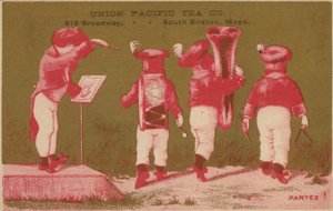 Banda, anuncio de Union Pacific Tea Co, South Boston