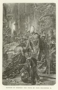 Bautismo de Esteban el Piadoso por el Papa Silvestre II de American School
