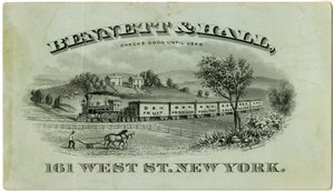 Bennett & Hall tarjeta comercial [recto], 1882