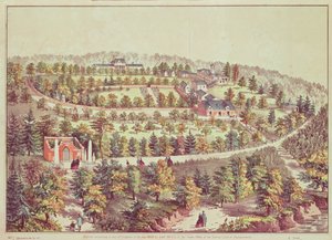 Vista aérea de Mount Vernon, 1859 de American School