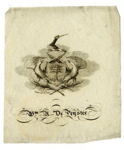Exlibris de William Axtell De Peyster (1793-1856), c.1840