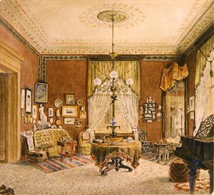 Interior de una sala de dibujo en Boston de American School