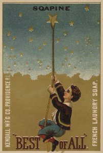 Niño trepando una cuerda hacia las estrellas