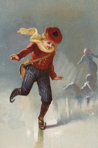Niño patinando sobre hielo de American School
